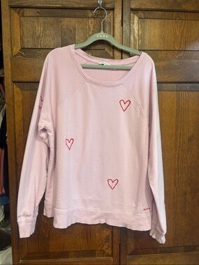 Peace Love World Pink Crewneck Sweater